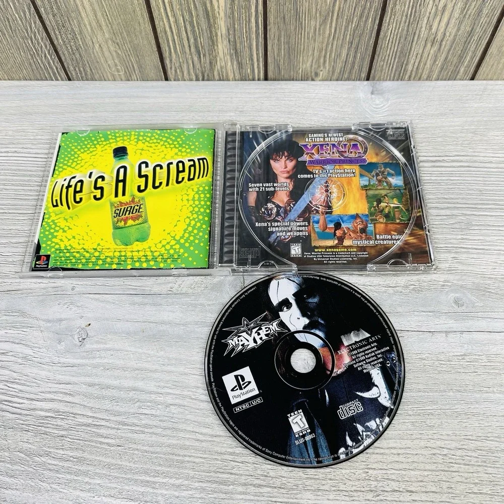 WCW Mayhem Sony PlayStation 1 PS1 Complete w/ Manual Black Label Tested